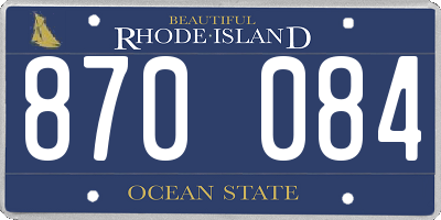 RI license plate 870084
