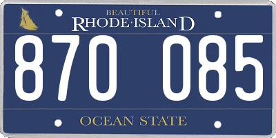 RI license plate 870085