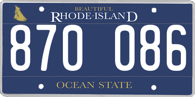 RI license plate 870086