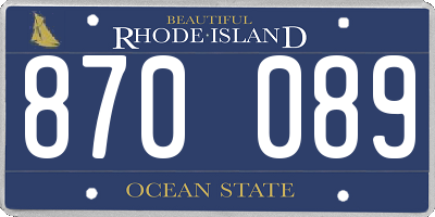 RI license plate 870089