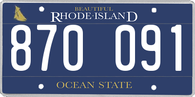 RI license plate 870091