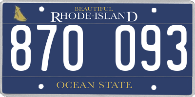 RI license plate 870093