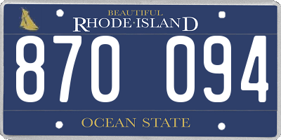 RI license plate 870094