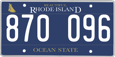 RI license plate 870096