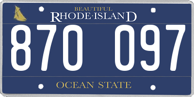 RI license plate 870097