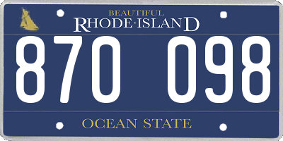 RI license plate 870098