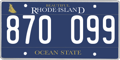RI license plate 870099