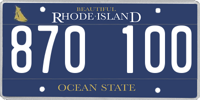 RI license plate 870100