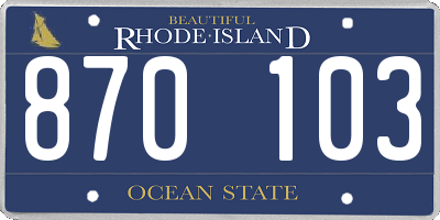 RI license plate 870103
