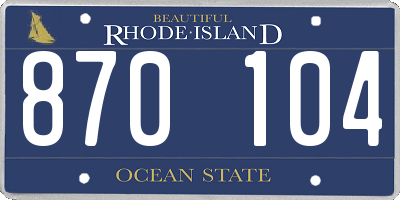 RI license plate 870104