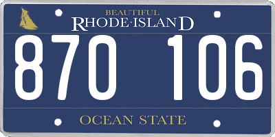 RI license plate 870106