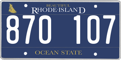 RI license plate 870107