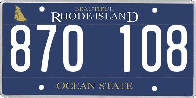 RI license plate 870108