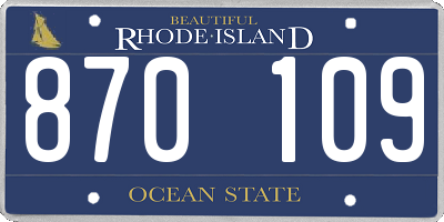 RI license plate 870109