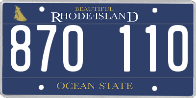 RI license plate 870110