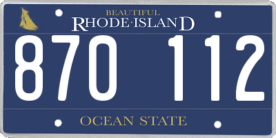 RI license plate 870112
