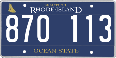 RI license plate 870113