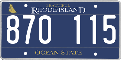 RI license plate 870115