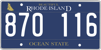 RI license plate 870116