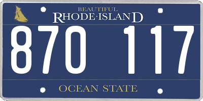 RI license plate 870117