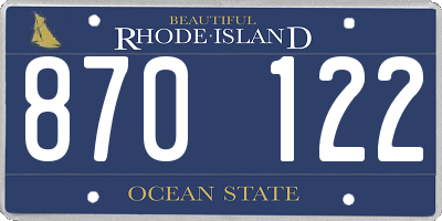 RI license plate 870122