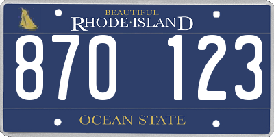 RI license plate 870123
