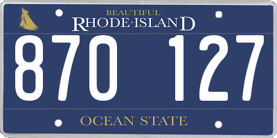 RI license plate 870127
