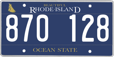 RI license plate 870128