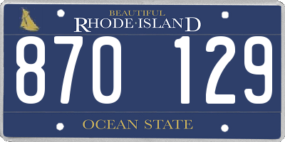 RI license plate 870129