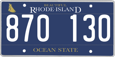 RI license plate 870130