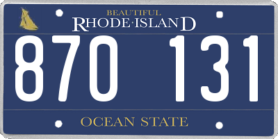 RI license plate 870131