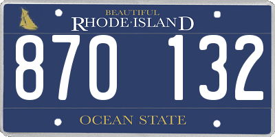 RI license plate 870132