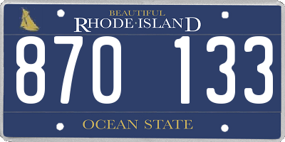RI license plate 870133