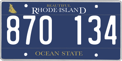 RI license plate 870134
