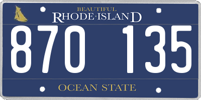 RI license plate 870135