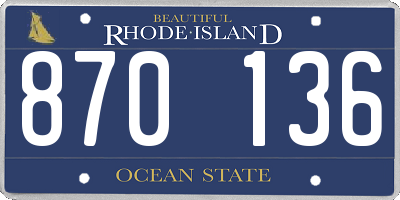 RI license plate 870136