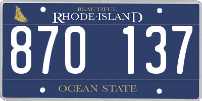 RI license plate 870137