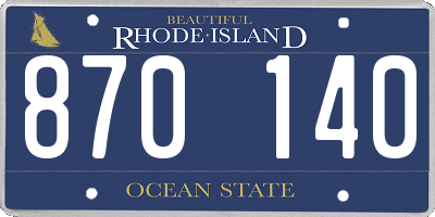 RI license plate 870140