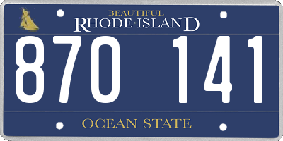 RI license plate 870141
