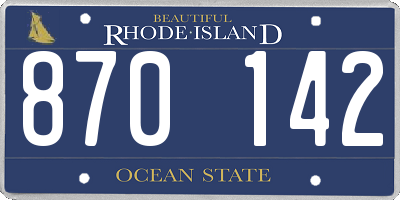 RI license plate 870142