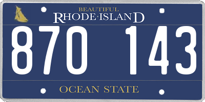 RI license plate 870143