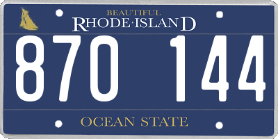 RI license plate 870144
