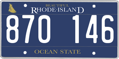 RI license plate 870146