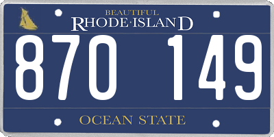 RI license plate 870149