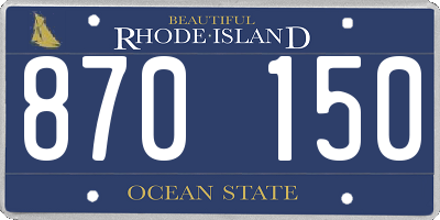 RI license plate 870150