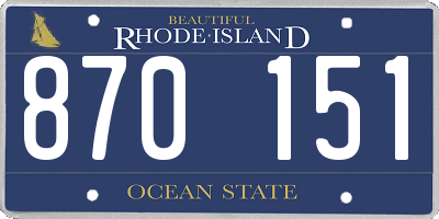 RI license plate 870151