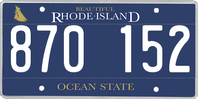 RI license plate 870152