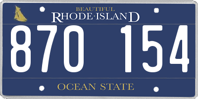 RI license plate 870154