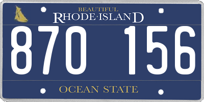 RI license plate 870156