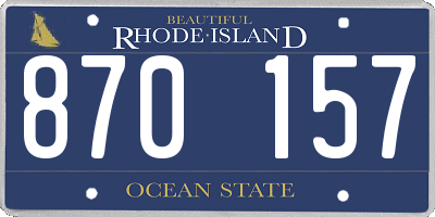 RI license plate 870157
